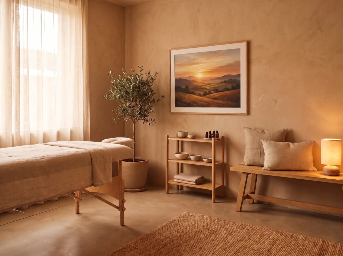 Salle de consultation d'acupuncture zen